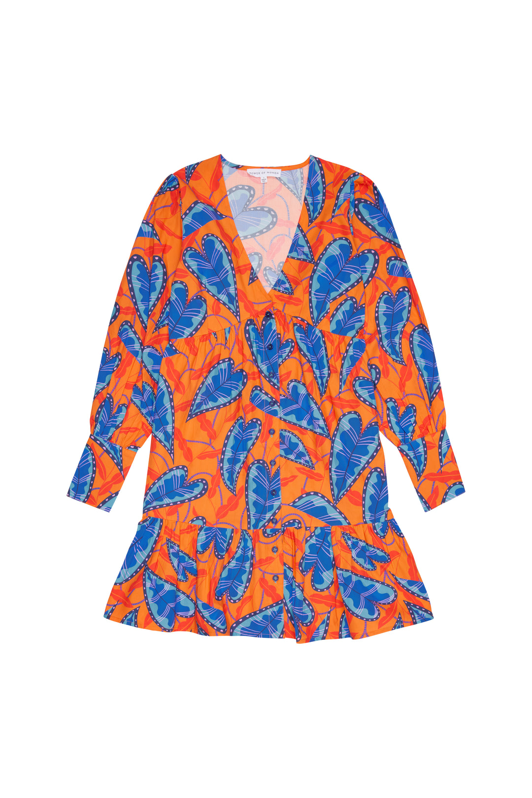 Orange & Blue Jungle Tiered Dress