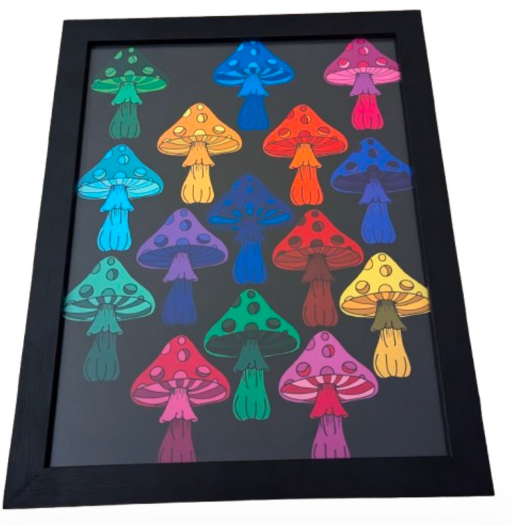 Fungimental Colors framed Art Print