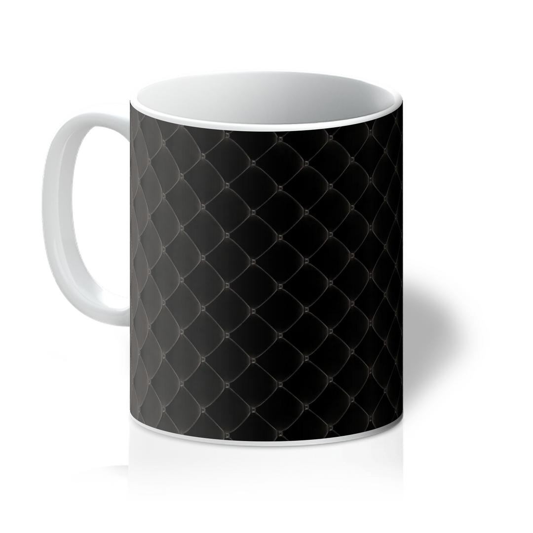 Black quilted surface (ceramic mug)