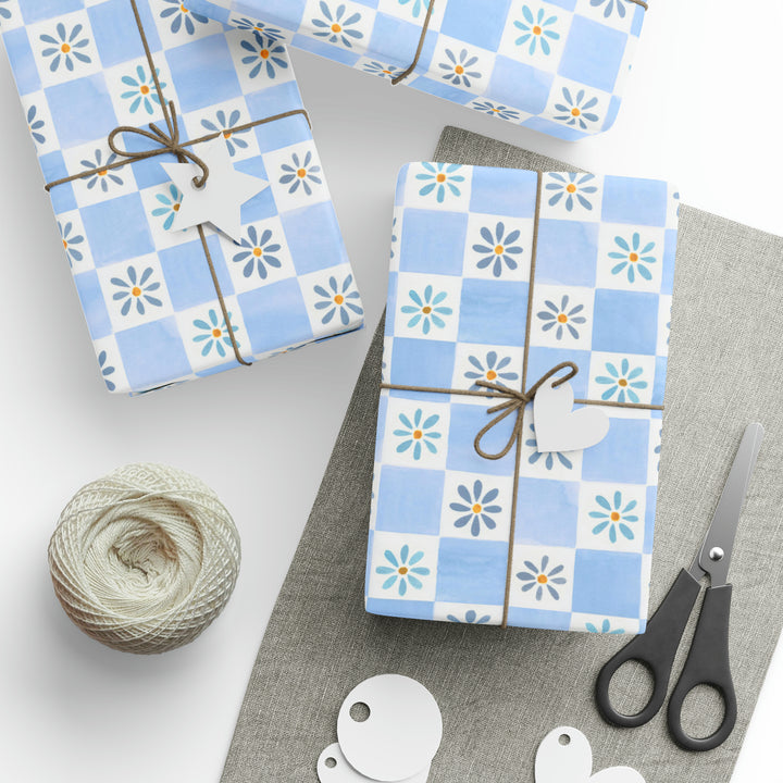 Daisy Check by Sylvie Vo Wrapping Paper