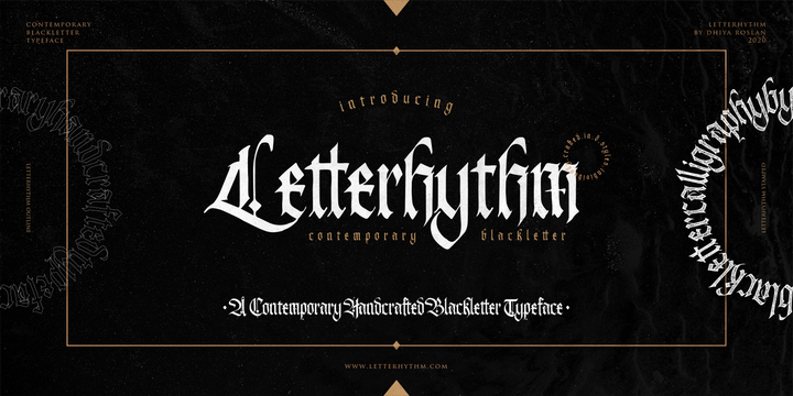 Letterhythm Modern Blackletter Typeface Font