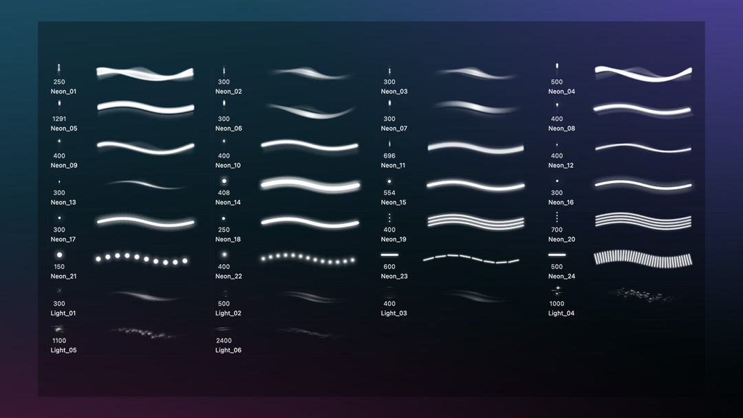 Neon Brush Set