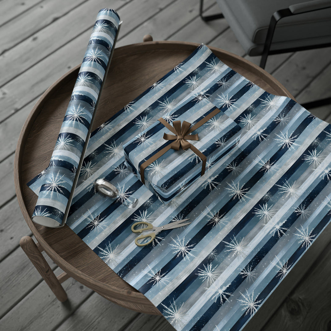 Snowflake Stripes by Sour Power Wrapping Paper