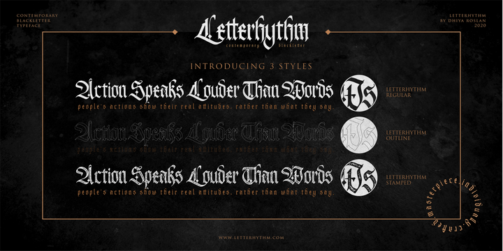 Letterhythm Modern Blackletter Typeface Font