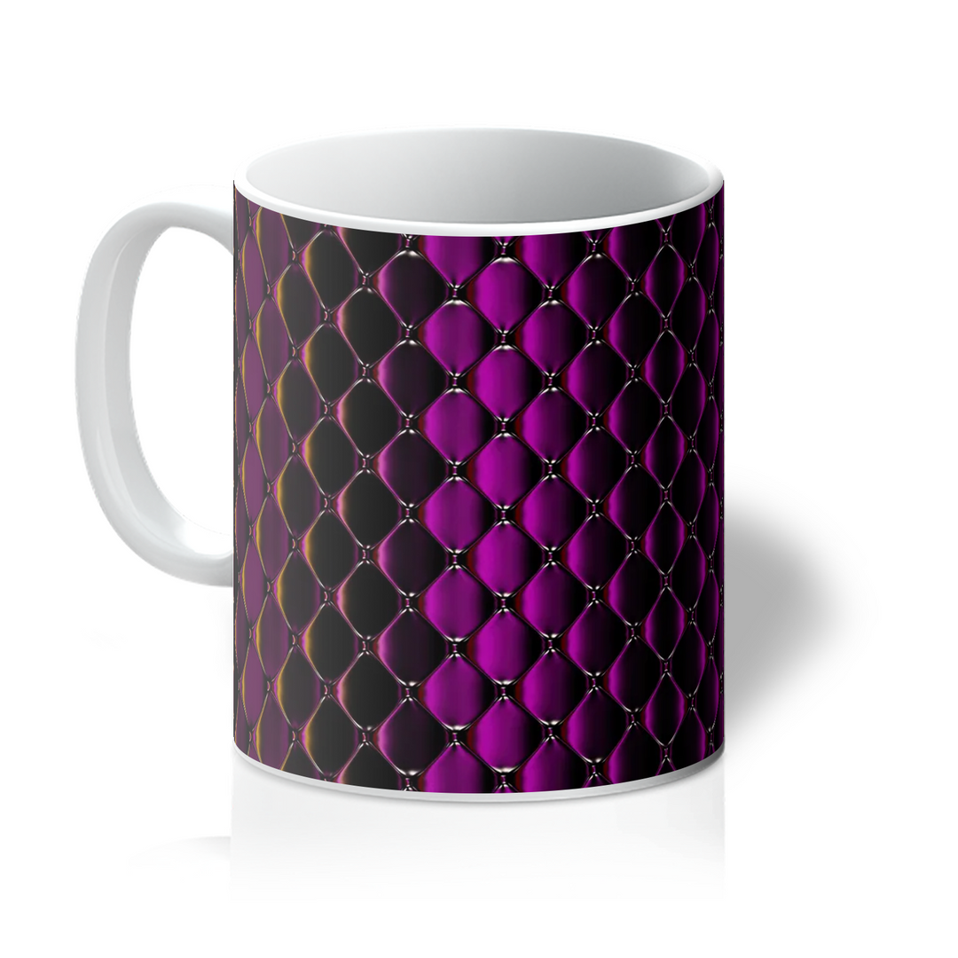 Dark crimson quilted surface (ceramic mug)