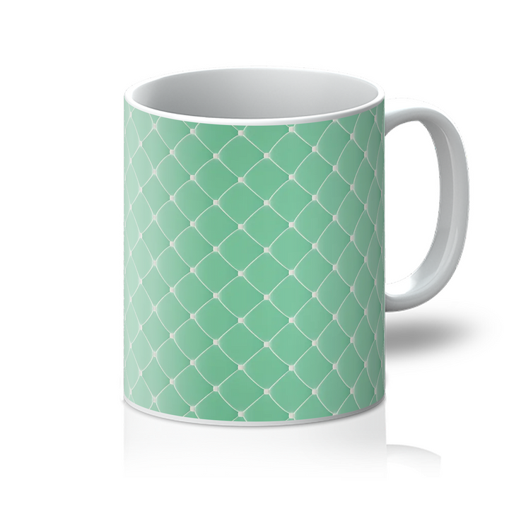 Light green quilted surface (ceramic mug)