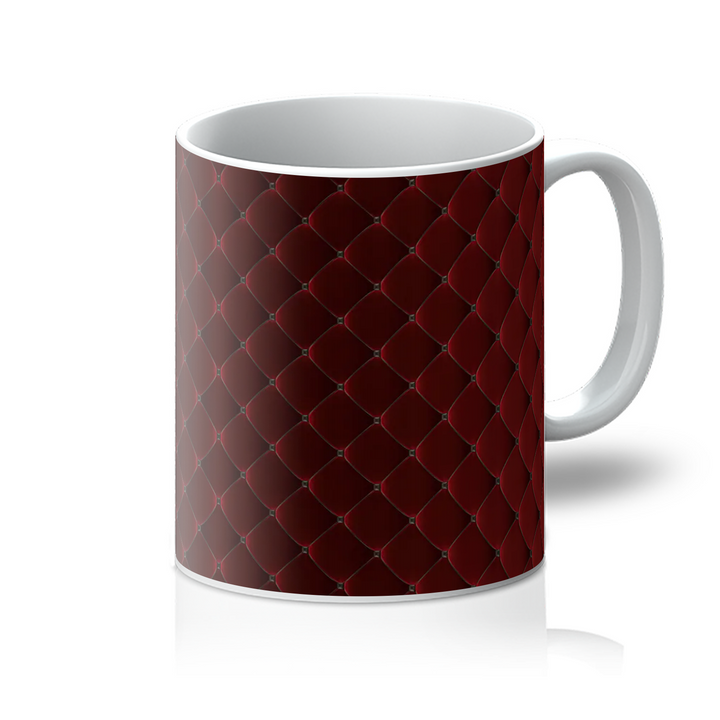 Red quilted surface (ceramic mug)