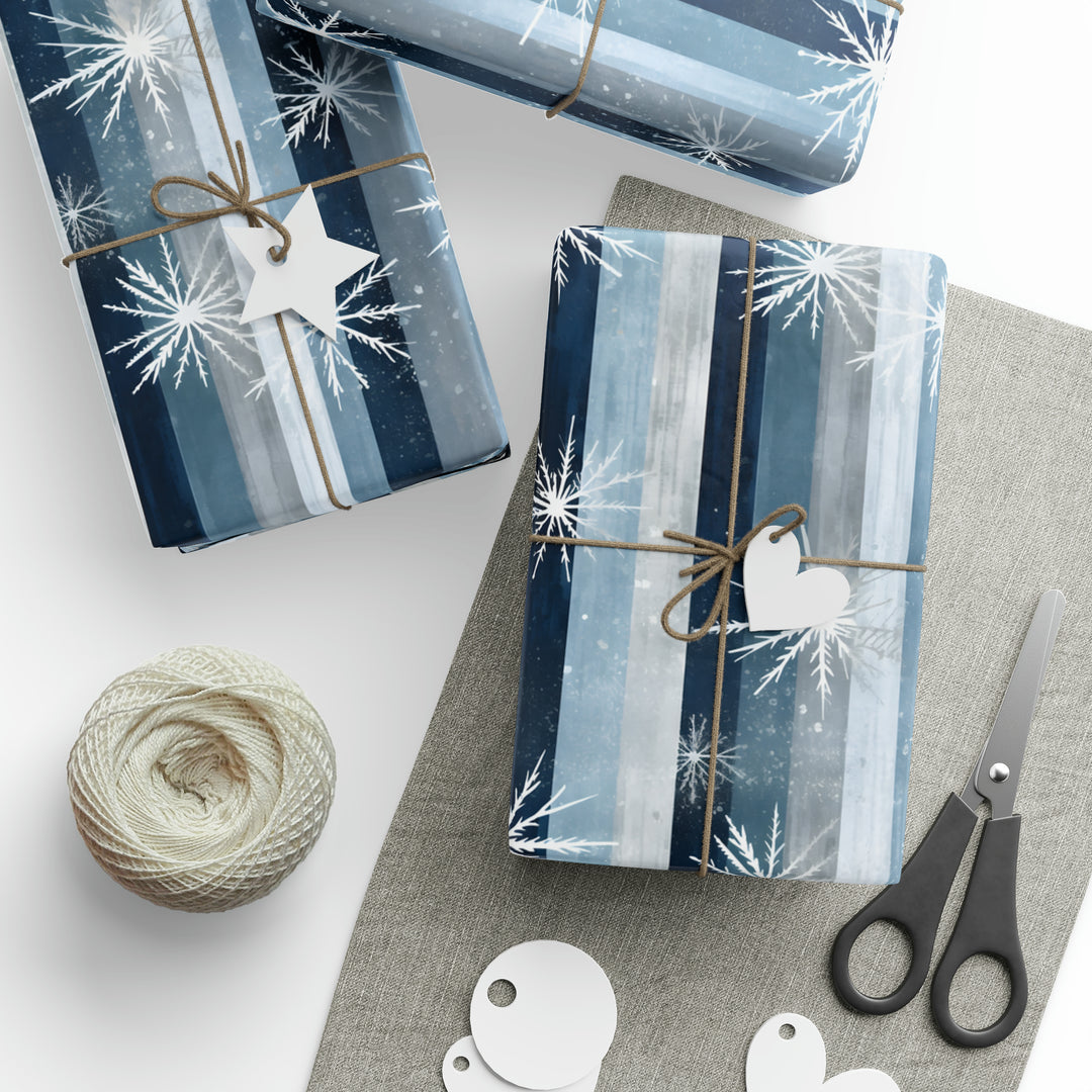 Snowflake Stripes by Sour Power Wrapping Paper
