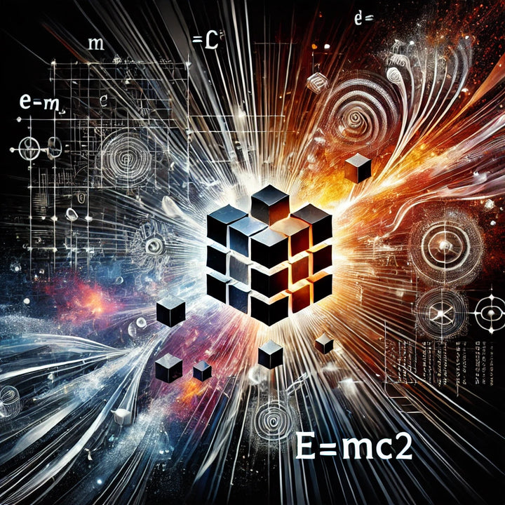 portrait of Albert Einstein using only the equation E=mc² written repeatedly.