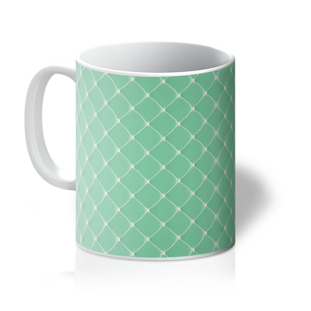 Light green quilted surface (ceramic mug)