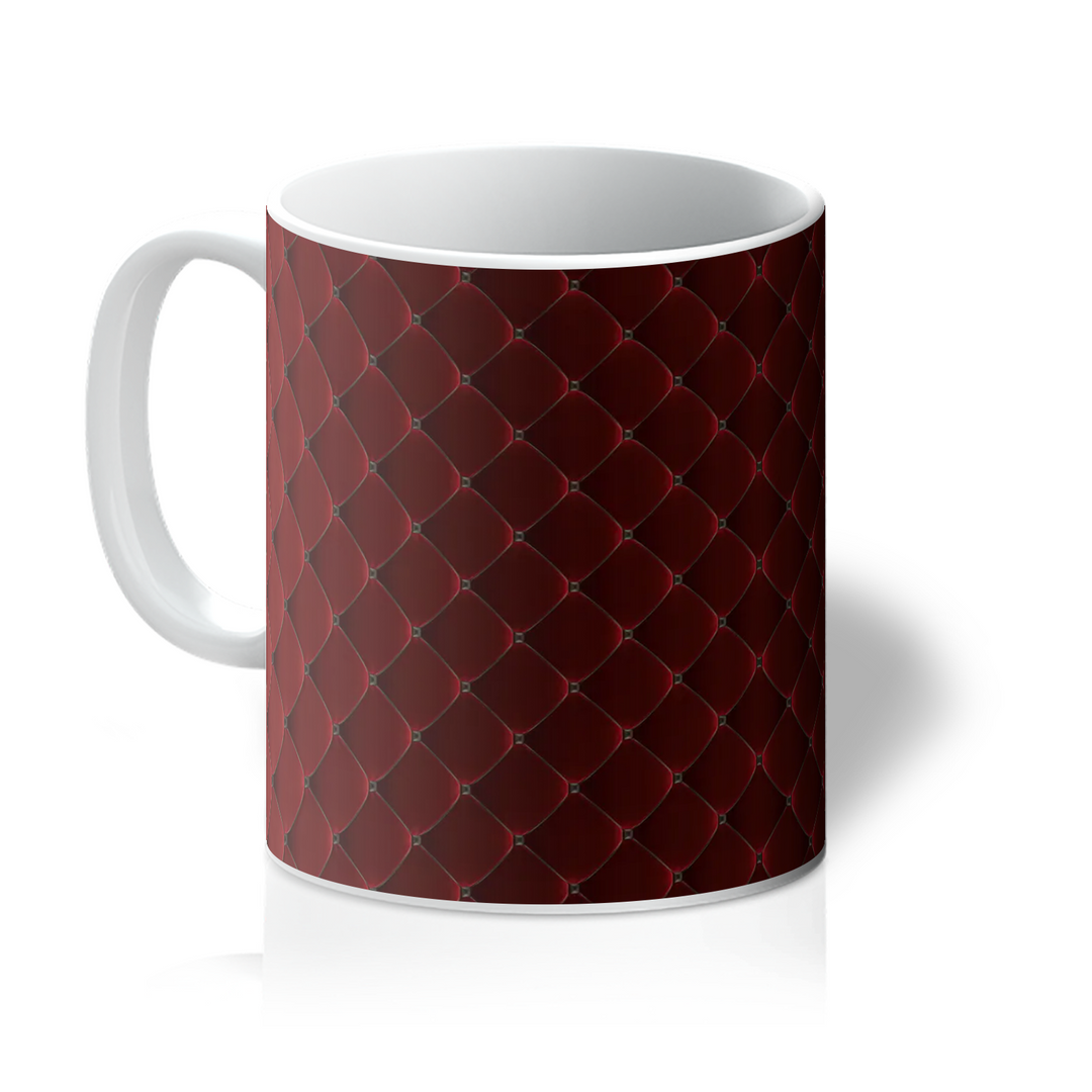 Red quilted surface (ceramic mug)