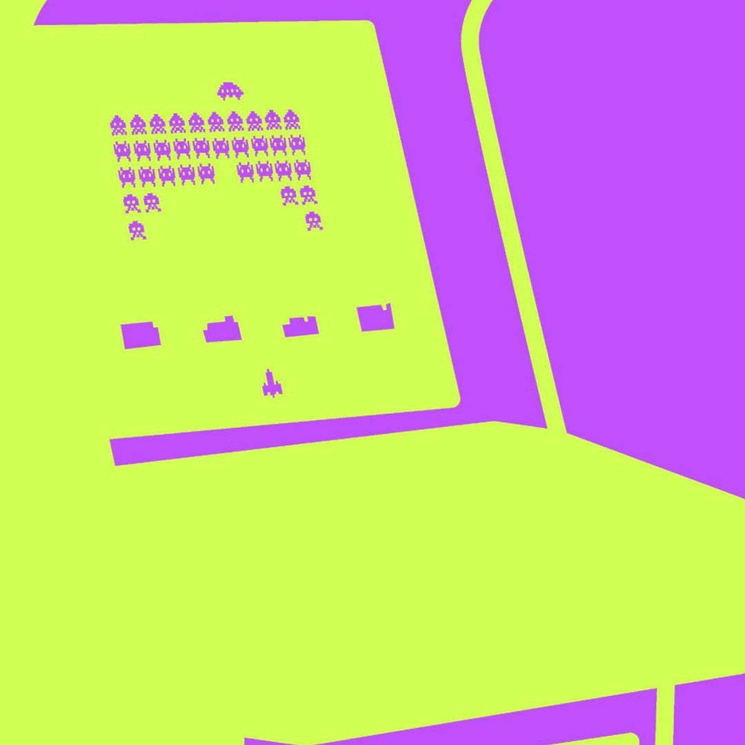 Neon Arcade Machine Art No 3 - Space Invaders