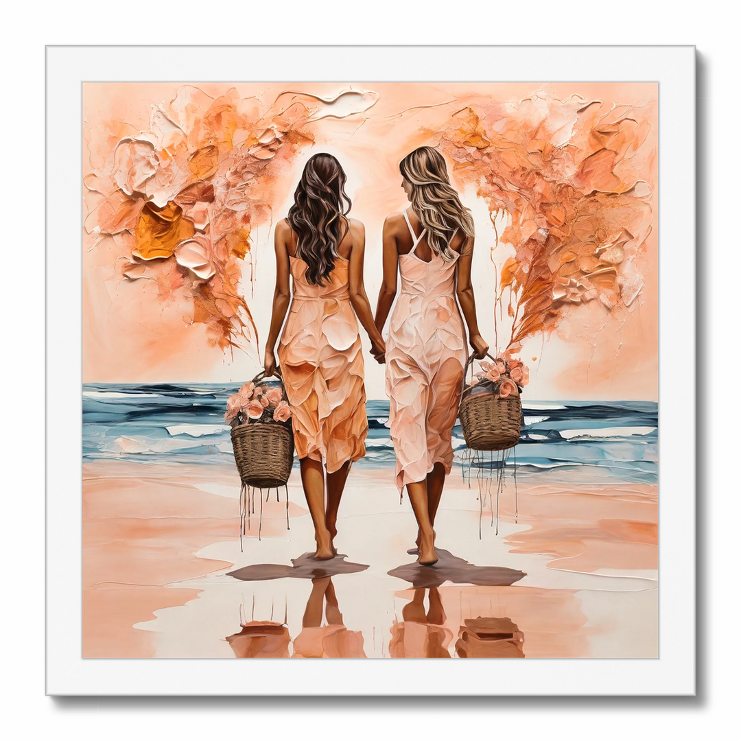 Enjoying Seashore Strolls Fine Art Print