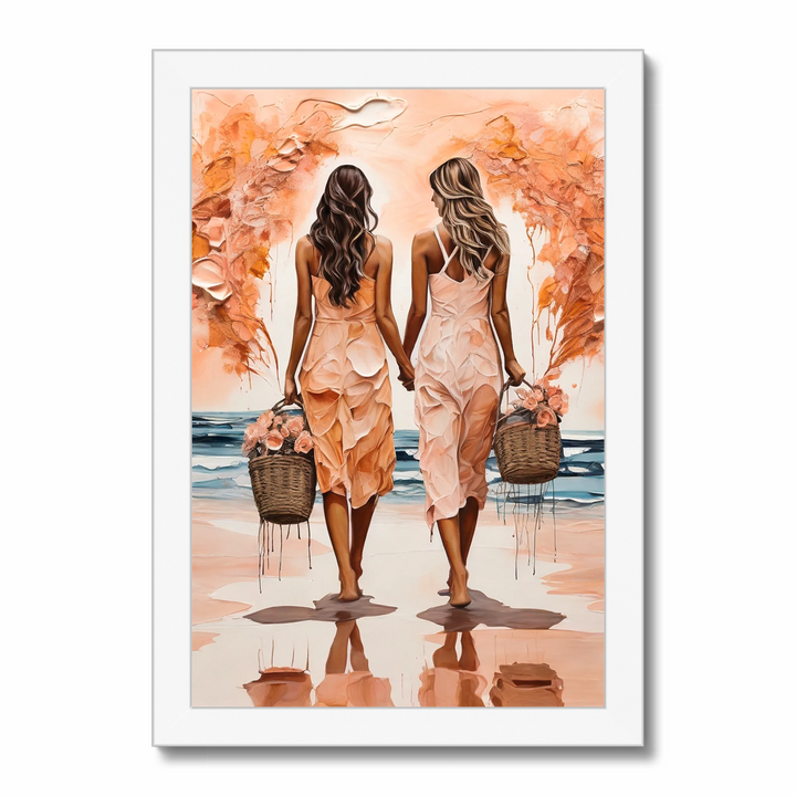 Enjoying Seashore Strolls Fine Art Print