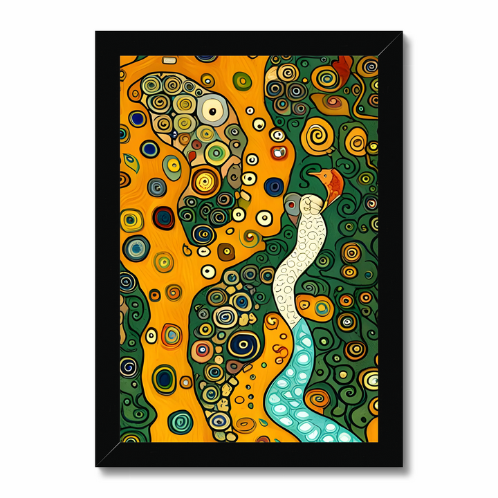 Artistic Symphony: Paradise Bird by the Stream by Klimt and van Gogh