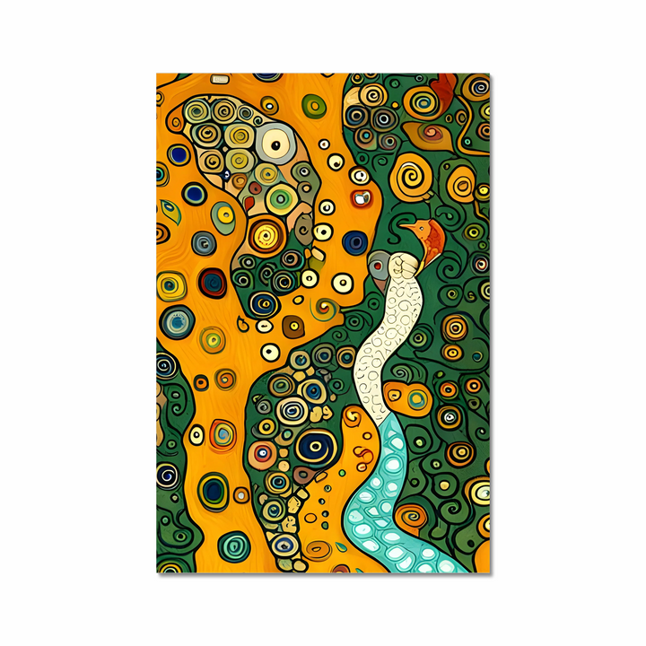 Artistic Symphony: Paradise Bird by the Stream by Klimt and van Gogh