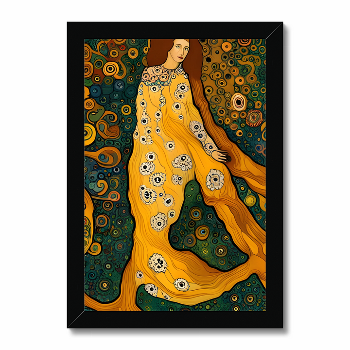 Artistic Symphony: Lady in Golden Dress by Klimt and van Gogh