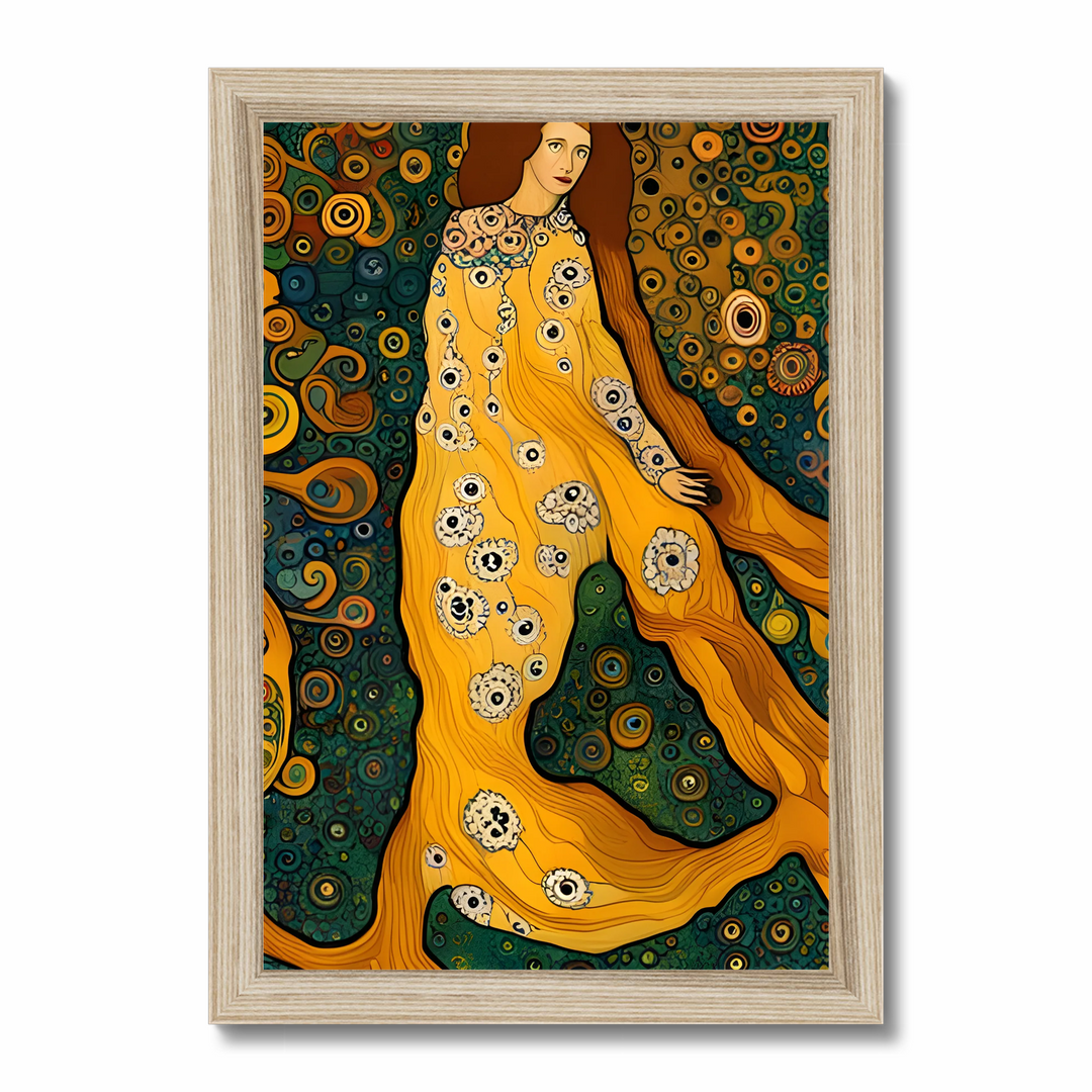 Artistic Symphony: Lady in Golden Dress by Klimt and van Gogh