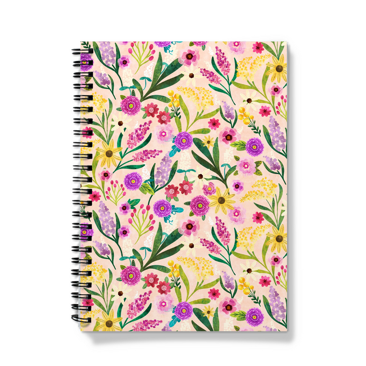 Peach Flowing Flowers Notebook