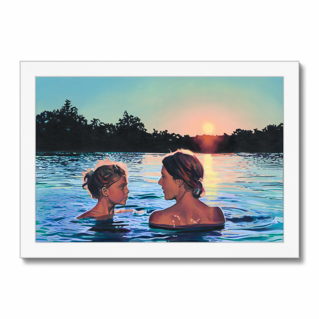 "Heartfelt Whispers - Award-Winning Tranquil Mother-Daughter Art Print | Vanessa Corrigall"