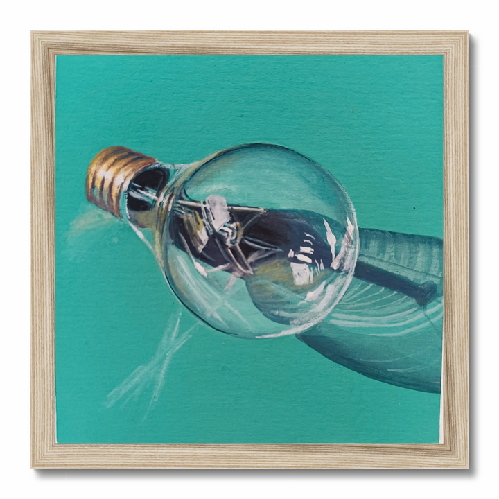 Light Bulb on Teal