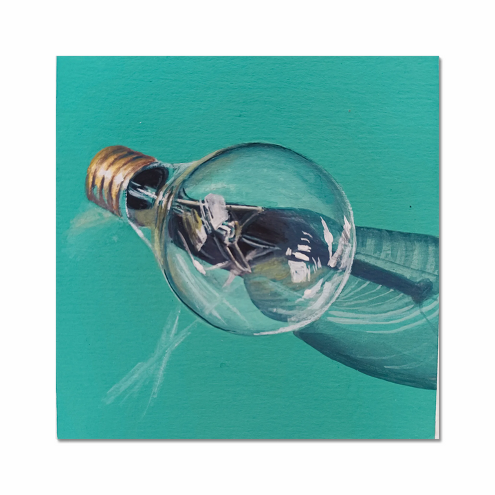 Light Bulb on Teal