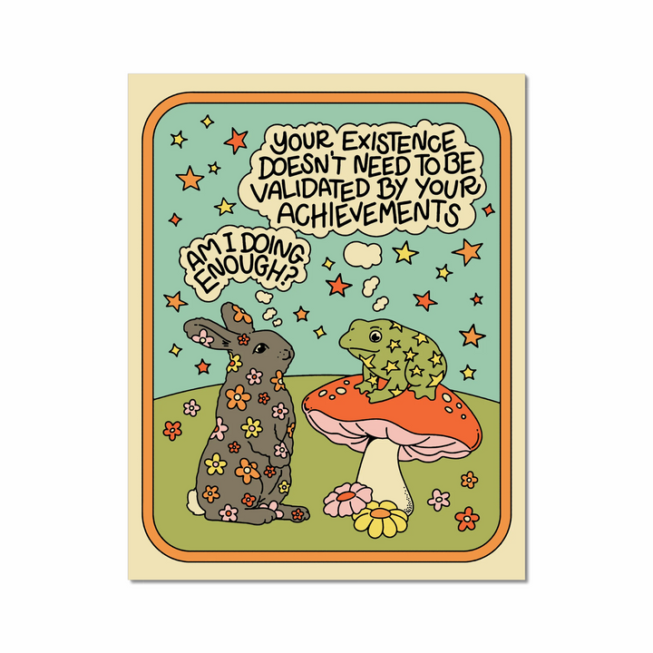 Frog and Bunny Art Print