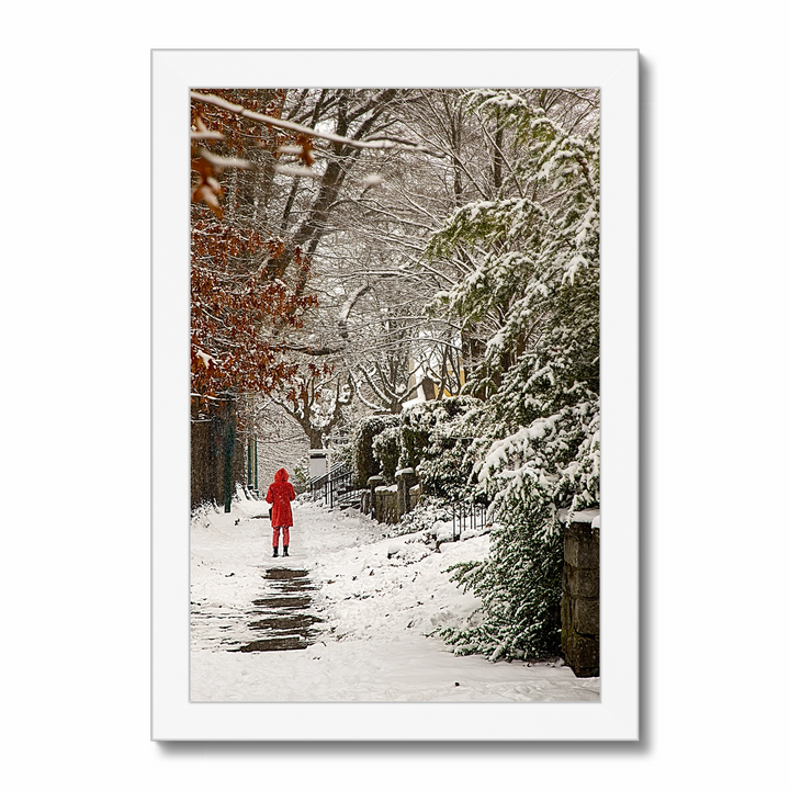 Wearing red in the snow