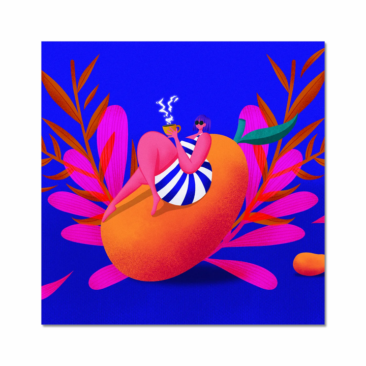 Chilling on Mangoes Art Print