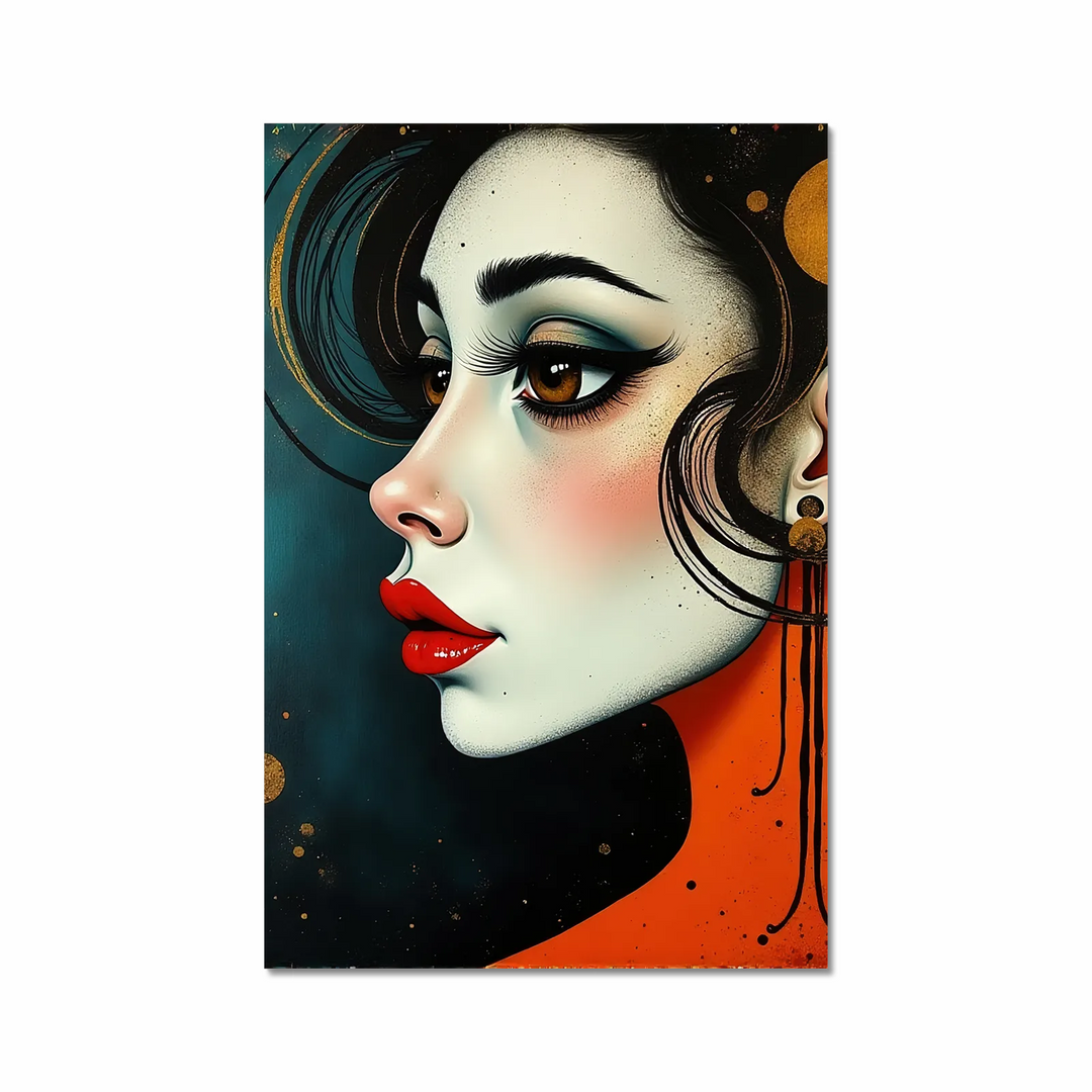 Woman with Red Lips