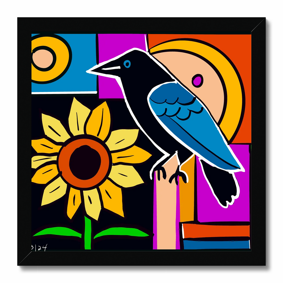 Raven and the Sunflower 2 Fine Art