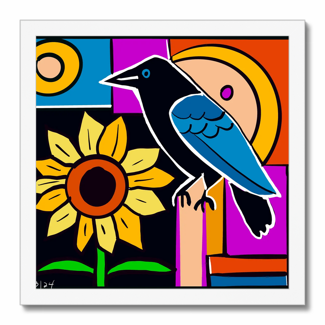 Raven and the Sunflower 2 Fine Art