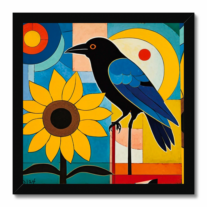 Raven and Sunflower 1 Fine Art