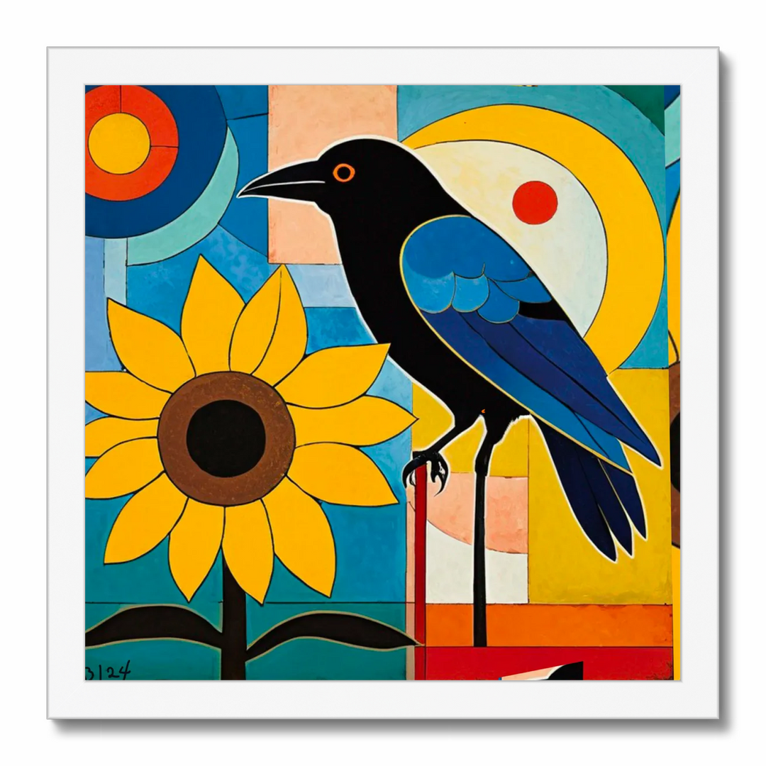 Raven and Sunflower 1 Fine Art