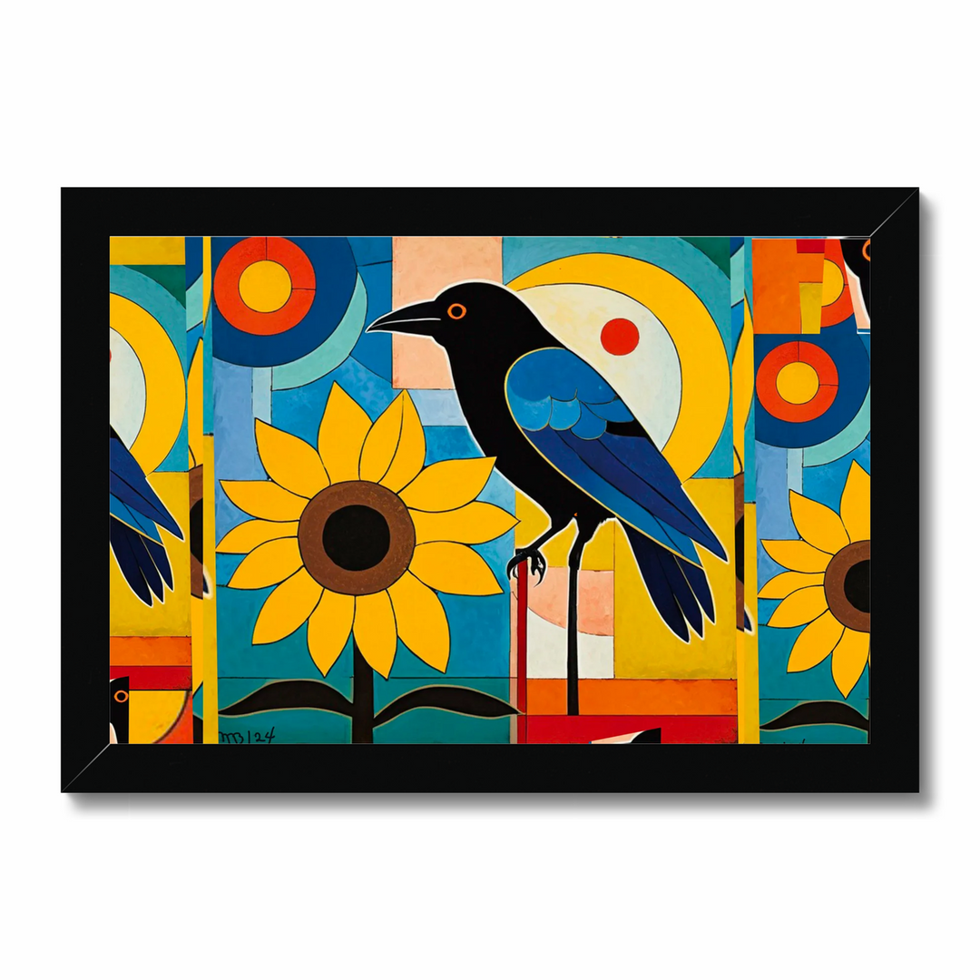 Raven and Sunflower 1 Fine Art