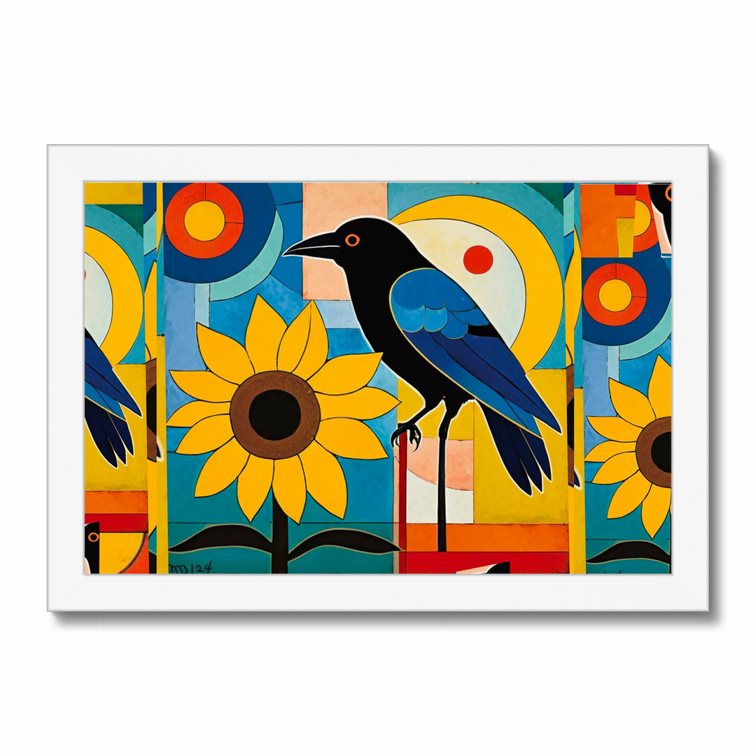 Raven and Sunflower 1 Fine Art