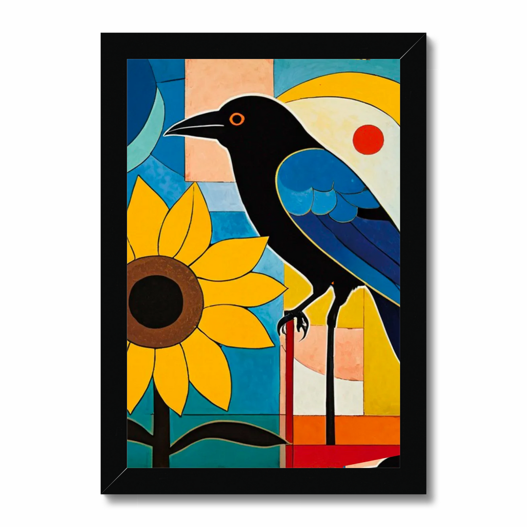 Raven and Sunflower 1 Fine Art