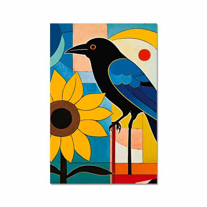 Raven and Sunflower 1 Fine Art