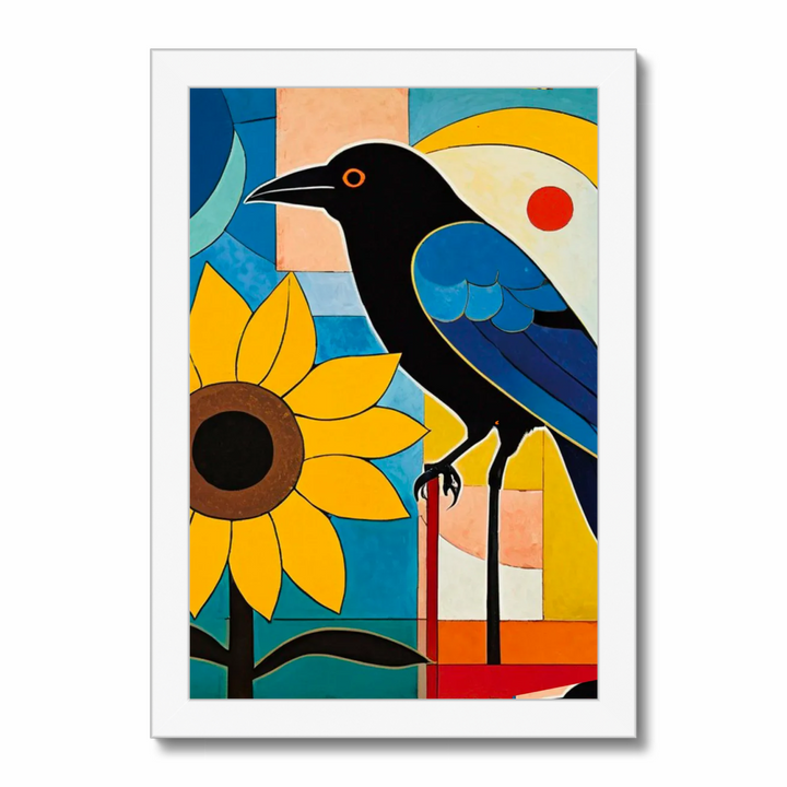 Raven and Sunflower 1 Fine Art