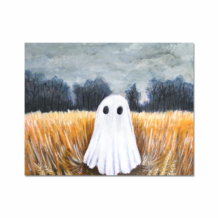 Moody Vintage Ghost In Fall Field