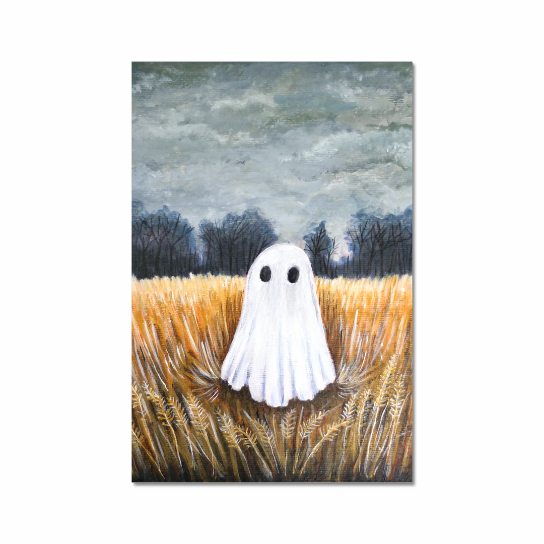 Moody Vintage Ghost In Fall Field