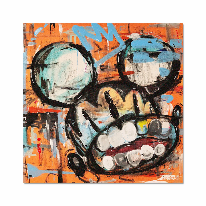 Smiling Ratsquiat Blue Crown - PRINT