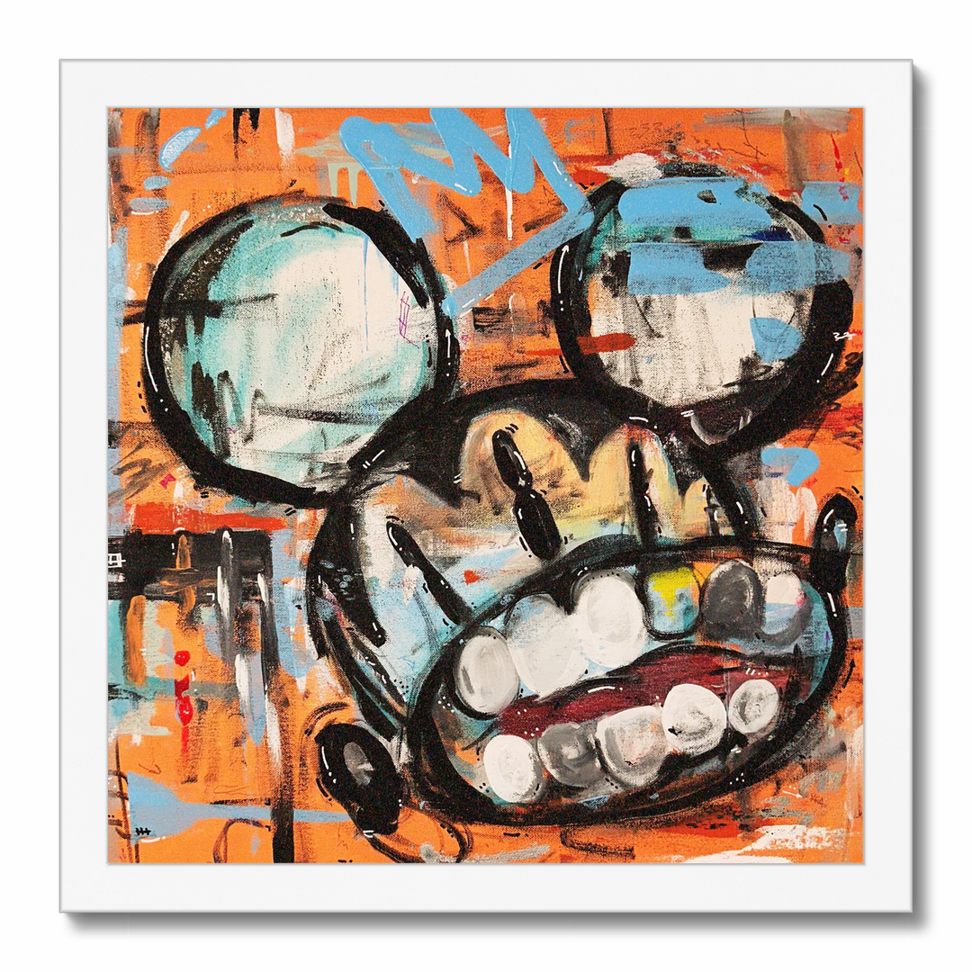 Smiling Ratsquiat Blue Crown - PRINT