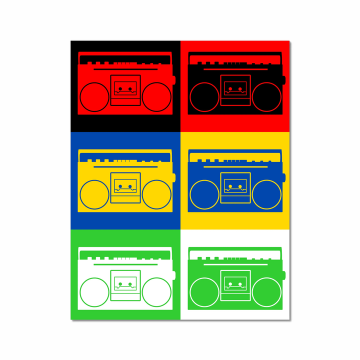 BOOM BOX SILHOUETTES – Classic Hip-Hop, Digital Art, Print Ready, High Resolution, Nostalgia Art, Nostalgic Series, Art