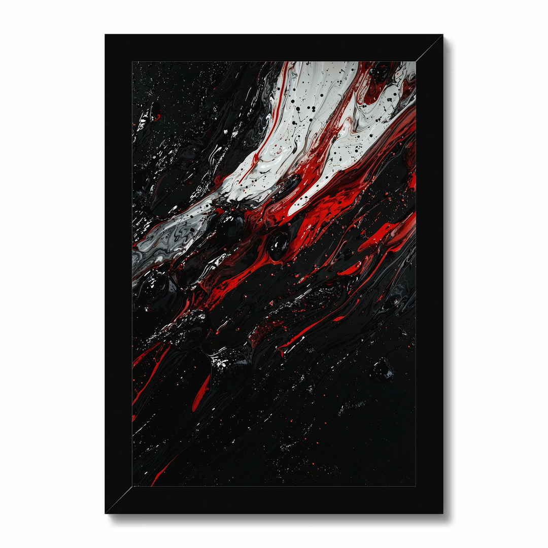 abstract white black red detailed quality painting surfaces liquid / dejco by domin