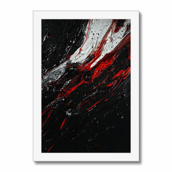 abstract white black red detailed quality painting surfaces liquid / dejco by domin