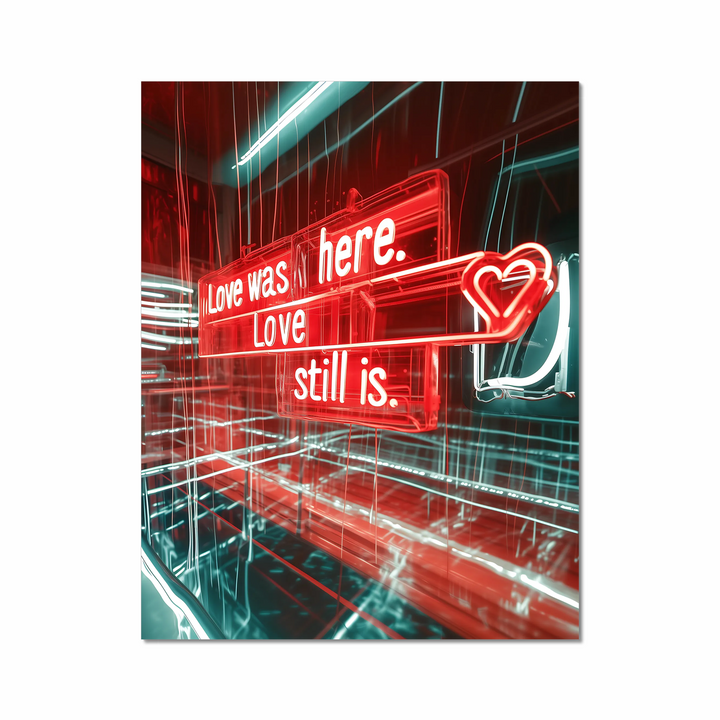 Love was here. Love still is. Neon heart.