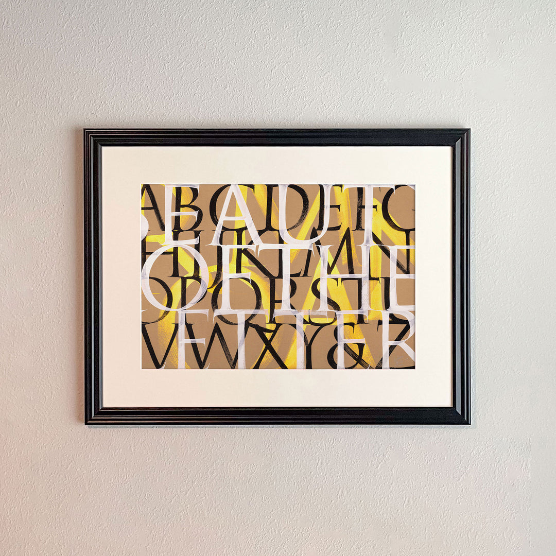 Beauty of the Roman Letters, Gouache on Paper, Framed (1/1)