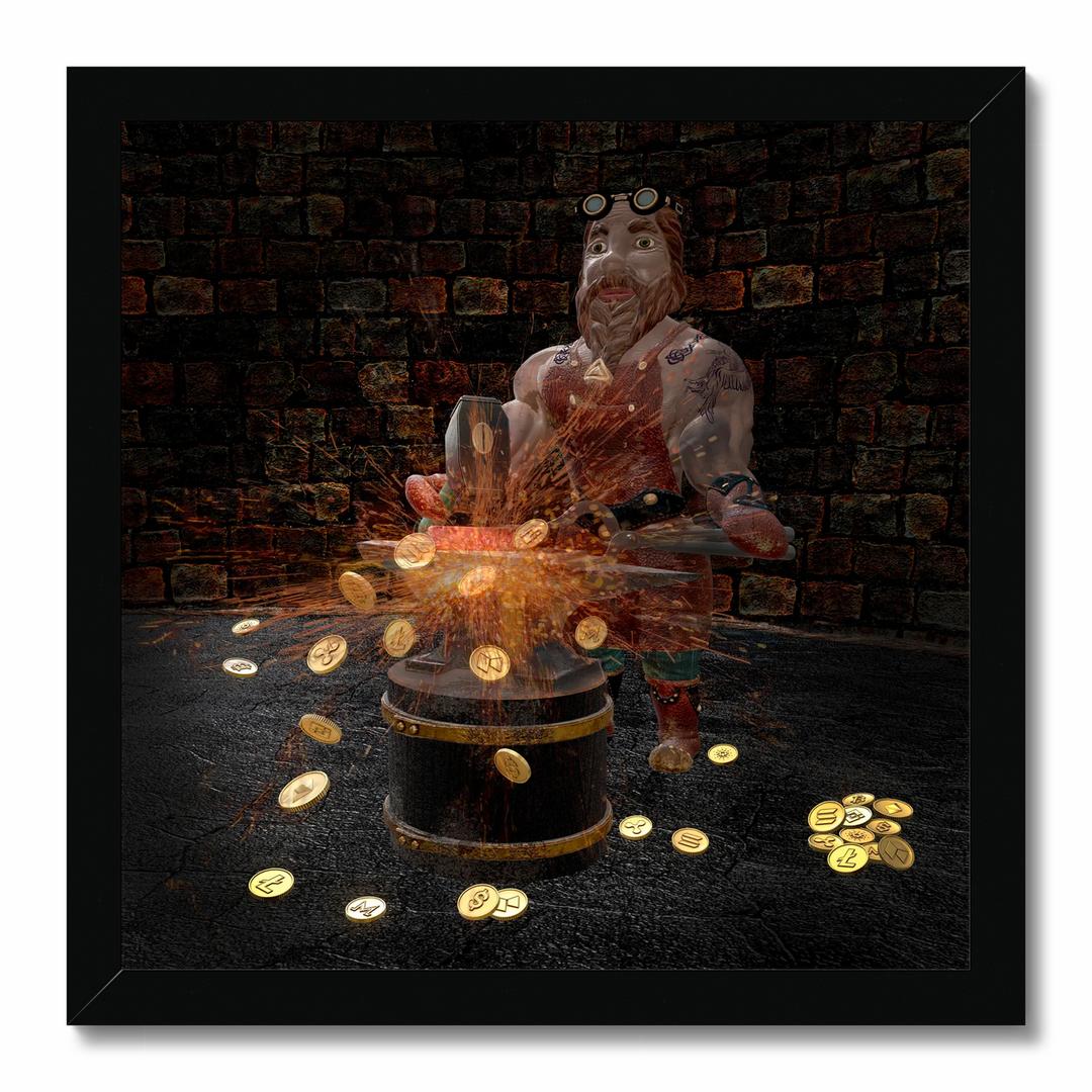 Dwarf - skilled crypto blacksmith 3D art (poster)