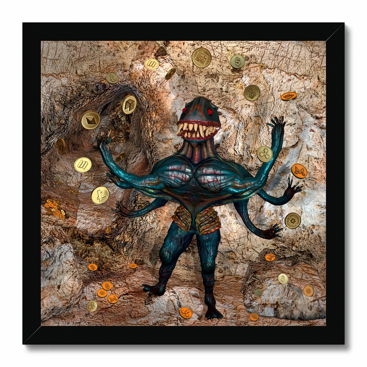 Underground kraken - crypto juggler 3D art (poster)